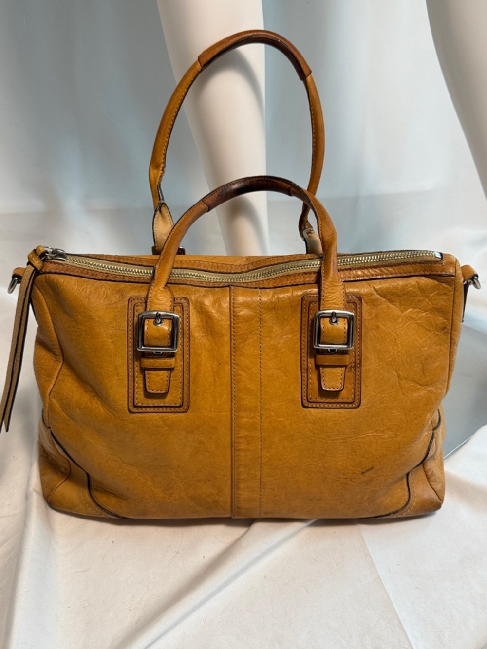 Coach 13811 Hamilton Camel Tan Leather Satchel Crossbody